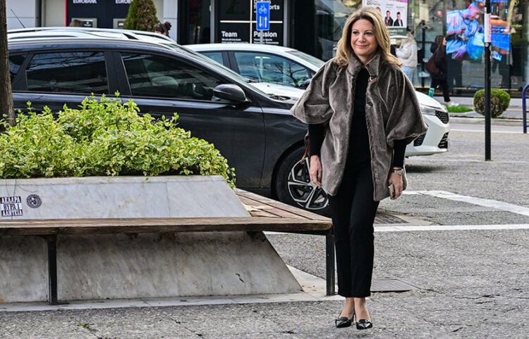 Η Μαρία Καρυστιανού προσέρχεται στο Μονομελές Πλημμελειοδικείο Λάρισας, Τρίτη 24  Φεβρουαρίου 2026 (φωτ.: EUROKINISSI)
