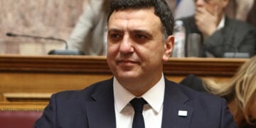 O Βασίλης Κικίλιας στη Βουλή, σε ενημέρωση για το συμβάν στη Χίο. Παρασκευή 6 Φεβρουαρίου 2026 (φωτ.: EUROKINISSI / Σωτήρης Δημητρόπουλος)