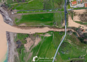 Συγκλονιστικές εικόνες από τη Λήμνο, Σάββατο 21 Φεβρουαρίου 2026 (φωτ.: Facebook /  Weather News Greece / Límnos from above)