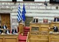 Ανδρουλάκης και Μητσοτάκης στη Βουλή, στην «Ώρα του πρωθυπουργού», Παρασκευή 27 Φεβρουαρίου 2026 (φωτ.: EUROKINISSI / Μιχάλης Καραγιάννης)