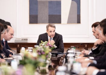 Συνεδρίαση, υπό τον Κυριάκο Μητσοτάκη, του Κυβερνητικού Συμβουλίου Οικονομικής Πολιτικής, στο Μέγαρο Μαξίμου.  Τρίτη 24 Φεβρουαρίου 2026 (φωτ.: Γραφείο Τύπου Πρωθυπουργού / Δημήτρης Παπαμήτσος)