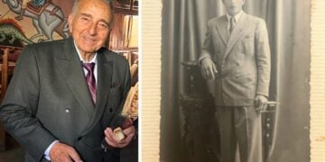 Αριστερά ο Νεόφυτος Σταύρου σήμερα και δεξιά μόλις είχε έρθει στην Αυστραλία, το 1951 (φωτ.: The Greek Herald)