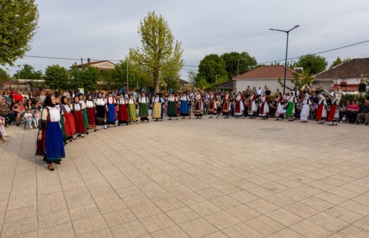 Στιγμιότυπο από την αναβίωση του χορευτικού εθίμου στην Κρανιά (φωτ.: ΑΠΕ-ΜΠΕ)