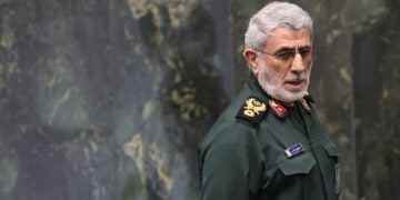 O επικεφαλής της Δύναμης Κουντς Ισμαήλ Καανί στο ιρανικό κοινοβούλιο για την ορκωμοσία του προέδρου Μασούντ Πεζεσκιάν, 30 Ιουλίου 2024 (φωτ.: EPA / Abedin Taherkenareh)