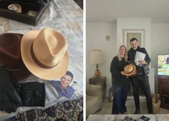 Τα αντικείμενα, αριστερά στη φωτογραφία, ανήκαν στον Χάρυ Κλυνν και δόθηκαν ως δώρο στον κωμικό Αλέξανδρο Τσουβέλα (πηγή: facebook.com/tsouvelas.ii?locale=el_GR)