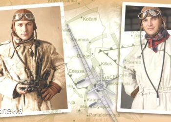 Οι Πόντιοι Έφεδροι Ανθυποσμηναγοί Ματθαίος Τσολακίδης (αριστερά) και Στέφανος Μαυροματίδης (δεξιά) (εικ.: Αλεξία Ιωαννίδου)