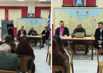 Στιγμιότυπα από την ομιλία (φωτ.: facebook/Παναγία Σουμελά Κατερίνης - Ποντιακός Σύλλογος)