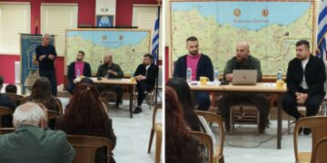 Στιγμιότυπα από την ομιλία (φωτ.: facebook/Παναγία Σουμελά Κατερίνης - Ποντιακός Σύλλογος)