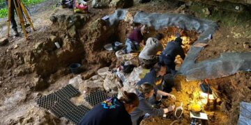 Ανασκαφές στο βραχώδες καταφύγιο Tourtoirac στη Γαλλία, όπου βρέθηκαν τρία λείψανα Νεάντερταλ που αναλύθηκαν στη μελέτη (φωτ.: Πανεπιστήμιο του Τίμπιγκεν/ Credit: Luc Doyon)