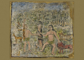 Ο Αδάμ και η Εύα στον Παράδεισο, διά χειρός Θεόφιλου Χατζημιχαήλ (πηγή: nationalgallery.gr)