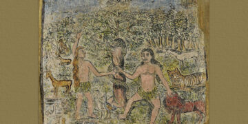 Ο Αδάμ και η Εύα στον Παράδεισο, διά χειρός Θεόφιλου Χατζημιχαήλ (πηγή: nationalgallery.gr)