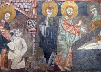 Η ανάσταση του Λαζάρου, τοιχογραφία από τη μονή San Baudelio de Berlanga της Ισπανίας, σήμερα στο Μουσείο Cloisters της Νέας Υόρκης (πηγή: Sharon Mollerus / commons.wikimedia.org)