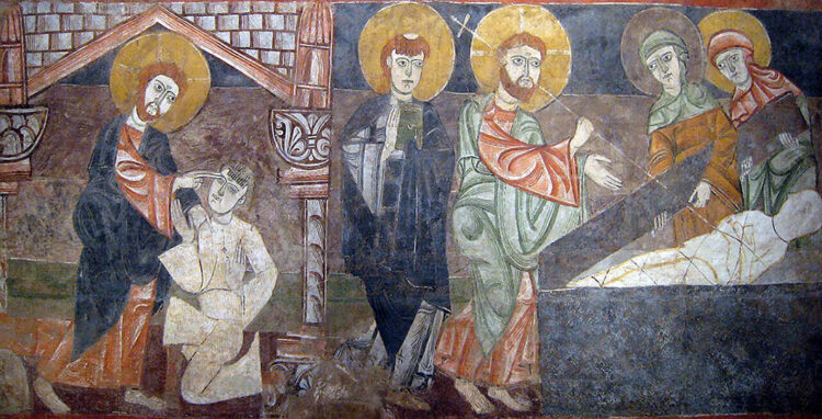 Η ανάσταση του Λαζάρου, τοιχογραφία από τη μονή San Baudelio de Berlanga της Ισπανίας, σήμερα στο Μουσείο Cloisters της Νέας Υόρκης (πηγή: Sharon Mollerus / commons.wikimedia.org)