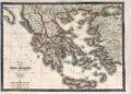 Χάρτης της Ελλάδας από γαλλικό άτλαντα του 19ου αιώνα, έργο του M. Lapie (1832), με επιχρωματισμό στο χέρι (πηγή: umanismo.com)