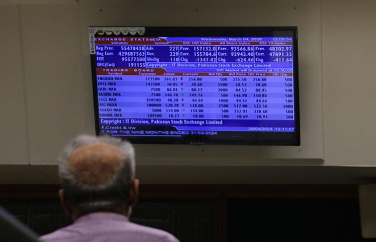 Χρηματιστής παρακολουθεί την πορεία των τιμών (φωτ.: EPA / Rehan Khan)