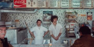 Χαρακτηριστική αφίσα της Ελλάδας σε ένα από τα diners των μεταναστών τη δεκαετία του '70 (φωτ.: Δημόσια Βιβλιοθήκη της Νέας Υόρκης)