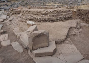 Άποψη του κρηναίου οικοδομήματος στους Φιλίππους (φωτ.: ΥΠΠΟ)