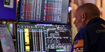 Εικόνα από το Χρηματιστήριο της Νέας Υόρκης (φωτ.: EPA / Sarah Yenesel)