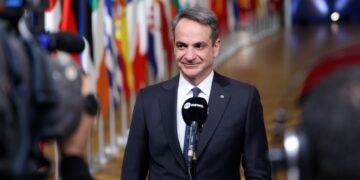 Ο πρωθυπουργός Κυριάκος Μητσοτάκης στις Βρυξέλλες (φωτ.: Ευρωπαϊκή Ένωσηα/Pool)