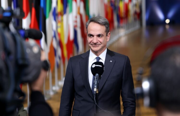 Ο πρωθυπουργός Κυριάκος Μητσοτάκης στις Βρυξέλλες (φωτ.: Ευρωπαϊκή Ένωσηα/Pool)