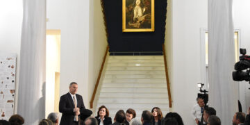 Ο εμβληματικός πίνακας του Ευγένιου Ντελακρουά στο Ξενοκράτειο Αρχαιολογικό Μουσείο Μεσολογγίου (φωτ.: Δήμος Ιεράς Πόλης Μεσολογγίου)