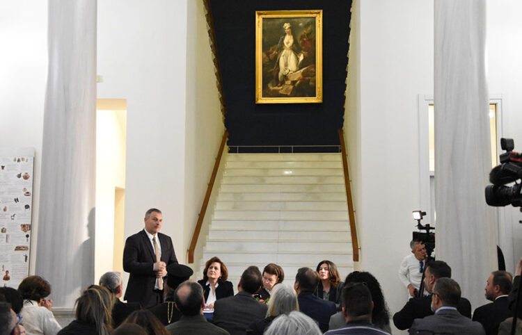 Ο εμβληματικός πίνακας του Ευγένιου Ντελακρουά στο Ξενοκράτειο Αρχαιολογικό Μουσείο Μεσολογγίου (φωτ.: Δήμος Ιεράς Πόλης Μεσολογγίου)
