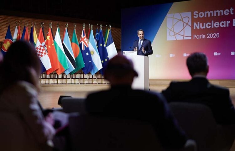 Ο Κυριάκος Μητσοτάκης στη  2η Σύνοδο για την Πυρηνική Ενέργεια, στο Παρίσι, Tρίτη 10 Μαρτίου 2026 (φωτ.: Γραφείο Τύπου Πρωθυπουργού / Δημήτρης Παπαμήτσος)