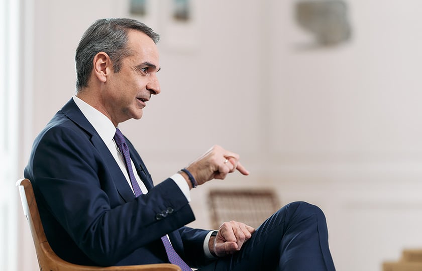 Συνέντευξη του Κυριάκου Μητσοτάκη,   Πέμπτη 12 Μαρτίου 2026 (φωτ.: Γραφείο Τύπου Πρωθυπουργού / Δημήτρης Παπαμήτσος)