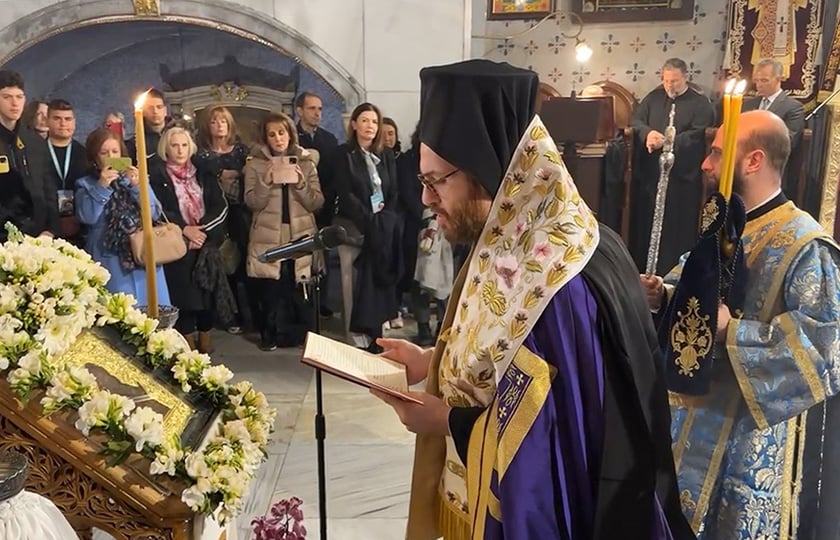 Ο μητροπολίτης Αγκύρας Γρηγόριος στην Παναγία των Βλαχερνών, Γ' Στάση των Χαιρετισμών. Παρασκευή 13 Μαρτίου 2026 (φωτ.: Φως Φαναρίου)