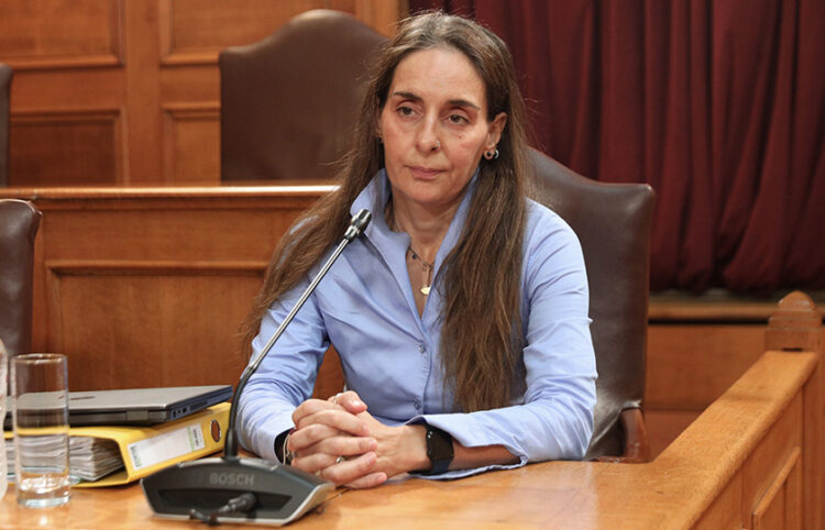 Η Π. Τυχεροπούλου στη συνεδρίαση της Εξεταστικής Επιτροπής για το σκάνδαλο του ΟΠΕΚΕΠΕ, τον Ολτώβριο του 2025 (φωτ.: EUROKINISSI / Γιάννης Παναγόπουλος)