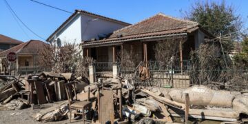 Πλημμυρισμένα σπίτια στον Βλοχό Καρδίτσας μετά την κακοκαρία Daniel (φωτ. αρχείου: EUROKINISSI/Λεωνίδας Τζέκας)