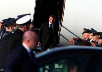 Άφιξη του Προέδρου της Γαλλίας Emmanuel Macron (φωτ. Σωτήρης Δημητρόπουλος/EUROKINISSI)