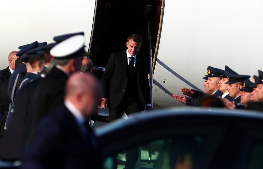 Άφιξη του Προέδρου της Γαλλίας Emmanuel Macron (φωτ. Σωτήρης Δημητρόπουλος/EUROKINISSI)