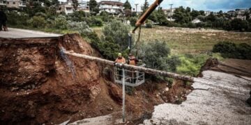 Καταστροφές στην περιοχή της Ραφήνας από την κακοκαιρία Erminio (φωτ.: Δανάη Δαυλοπούλου/EUROKINISSI)