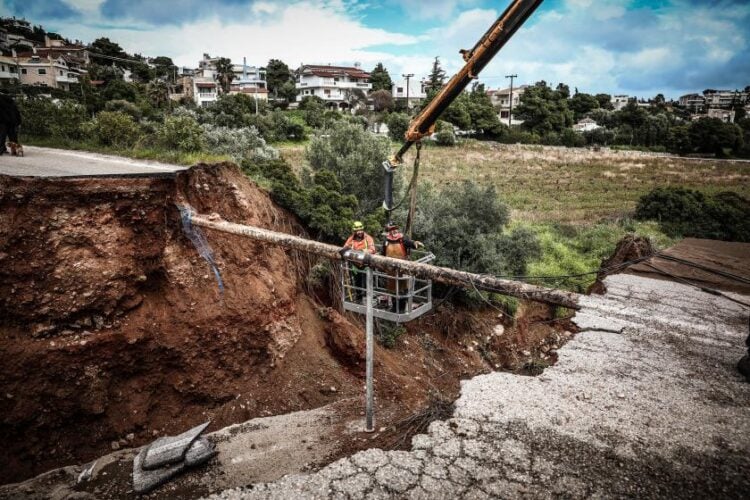 Καταστροφές στην περιοχή της Ραφήνας από την κακοκαιρία Erminio (φωτ.: Δανάη Δαυλοπούλου/EUROKINISSI)