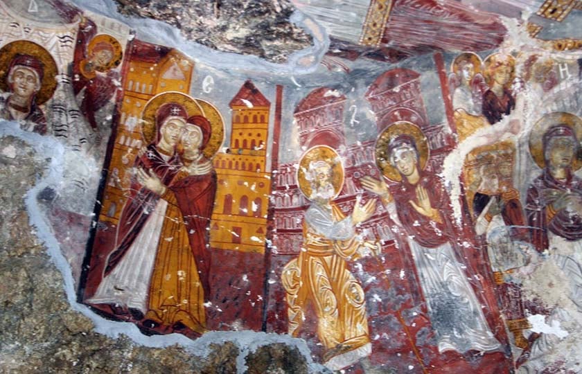 Αγιογραφίες στην Παναγία Σουμελά στην Τραπεζούντα, πριν από τις εργασίες συντήρησης και αποκατάστασης. Τρίτη 14 Αυγούστου 2007 (φωτ.: MEGAPRESS / Παύλος Μακρίδης)