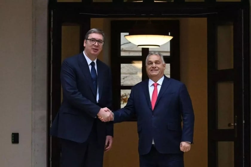 Ο πρόεδρος της Σερβίας Αλεξάνταρ Βούτσιτς και ο πρωθυπουργός της Ουγγαρίας Βίκτορ Όρμπαν (πηγή: FoNet/Instagram predsednika Srbije)