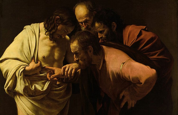 Η ψηλάφηση του άπιστου Θωμά διά χειρός Caravaggio (πηγή: commons.wikimedia.org)