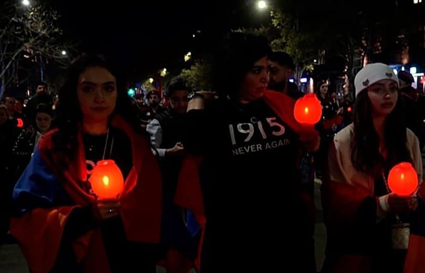 Σιωπηλή πορεία στο Ερεβάν, με επικεφαλής τη νεολαία της Αρμενικής Επαναστατικής Ομοσπονδίας, Πέμπτη 23 Απριλίου 2026 (πηγή: Glomex)