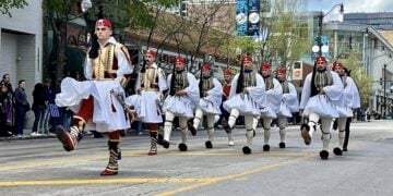 Άγημα της Προεδρικής Φρουράς στο Σικάγο, για την παρέλαση της ομογένειας για τα 205 χρόνια της Επανάστασης. Κυριακή 19 Απριλίου 2026 (φωτ.: Facebook / Elios Photography)