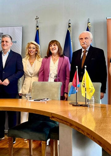 Στιγμιότυπο από τη συνέντευξη Τύπου για τον ποδηλατικό μαραθώνιο «Διαδρομή Μνήμης: Αρμενία & Πόντος» (φωτ.: Facebook / Αρμενική- Ένωση Αρμενίων Αθλητών Θεσσαλονίκης)