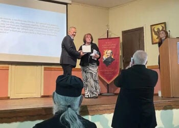 Η Γιώτα Ιωακειμίδου βραβεύεται στα Υψηλάντεια 2026, Τετάρτη 15 Απριλίου (φωτ.: Ολύμπιο Βήμα)