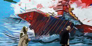 Τοιχογραφία στην Τεχεράνη με αντιαμερικανικά και αντι-αμερικανικά και αντι-ισραηλινά μηνύματα (φωτ.: EPA / Abedin Taherkenareh)