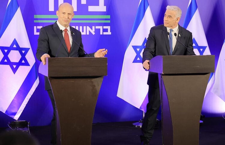 Μπένετ και Λαπίντ σε κοινή συνέντευξη Τύπου (πηγή: x.com/yairlapid)