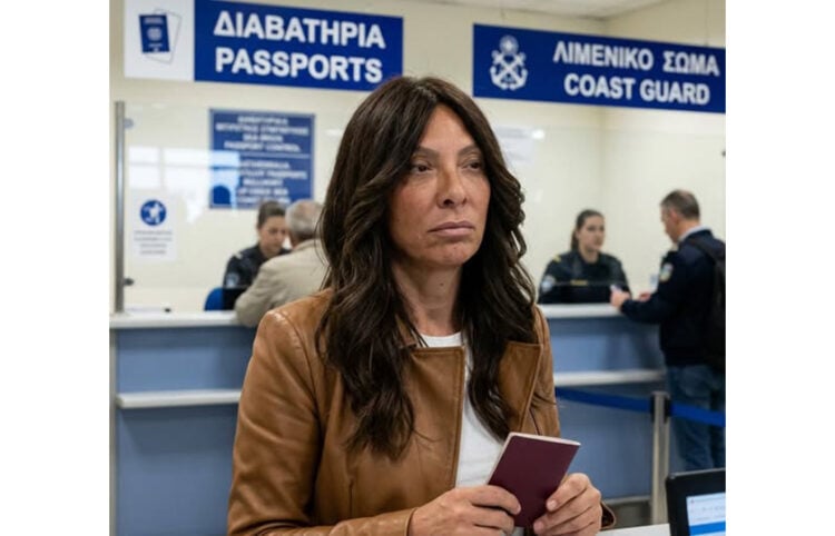 Η Ισίν Καρατζά στον έλεγχο διαβατηρίων (φωτ.: thracenews.gr)