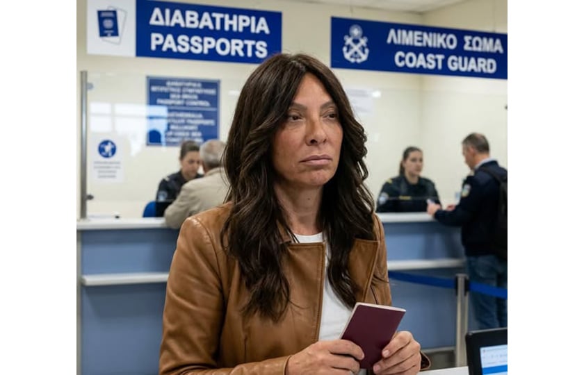 Η Ισίν Καρατζά στον έλεγχο διαβατηρίων (φωτ.: thracenews.gr)