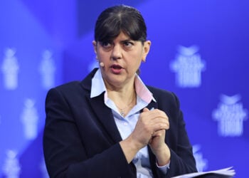 Η Λάουρα Κοβέσι στο 11ο Οικονομικό Φόρουμ των Δελφών, Πέμπτη 23 Απριλίου 2026 (φωτ.: EUROKINISSI / Γιάννης Παναγόπουλος)