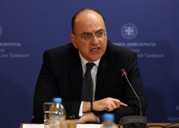 Ο  νέος υφυπουργός Αγροτικής Ανάπτυξης και Τροφίμων Μακάριος Λαζαρίδης κατά την τελετή παράδοσης-παραλαβής. Σάββατο 4 Απριλίου 2026 (φωτ.: ΑΠΕ-ΜΠΕ /Αλέξανδρος Μπελτές)