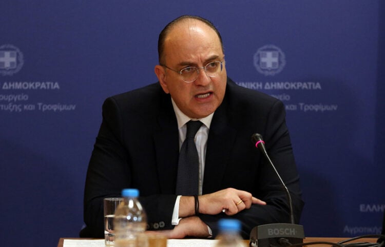 Ο  νέος υφυπουργός Αγροτικής Ανάπτυξης και Τροφίμων Μακάριος Λαζαρίδης κατά την τελετή παράδοσης-παραλαβής. Σάββατο 4 Απριλίου 2026 (φωτ.: ΑΠΕ-ΜΠΕ /Αλέξανδρος Μπελτές)