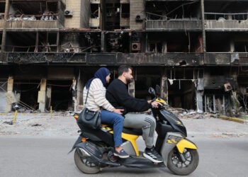 Κατεστραμμένα κτήρια στα νότια προάστια της Βηρυτού, 17 Απριλίου 2026 (φωτ.: EPA / Wael Hamzeh)